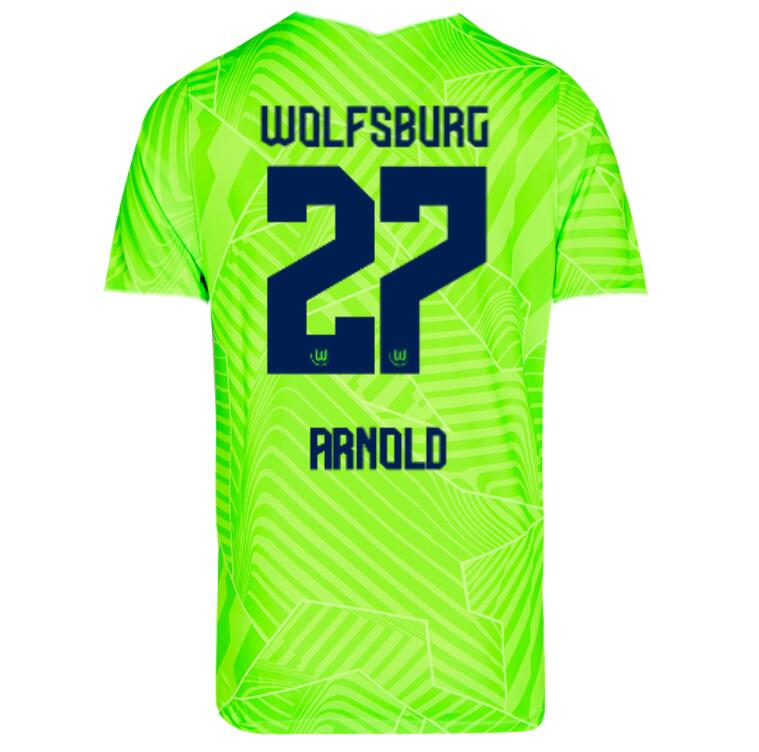 2021/22 Wolfsburg Home Kit Soccer Jersey with Arnold 27 printing